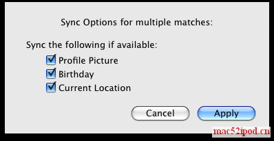 AddressBookSync同步Facebook好友信息到Mac的界面截图