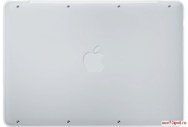 09新款小白：新一代苹果Macbook笔记本电脑的底部照片