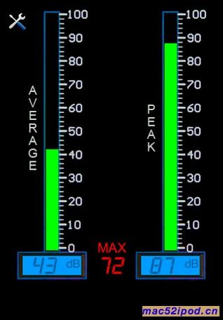 让苹果iPhone手机探测环境噪音分贝的免费App软件：Digital Sound Meter截图