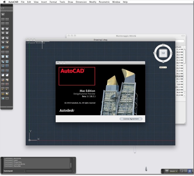 AutoCAD for Mac OS X 的绘图界面