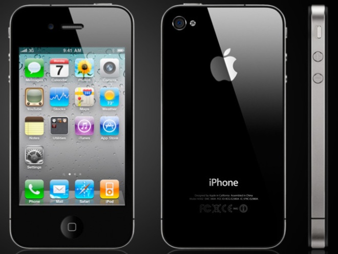 黑色苹果iPhone 4手机