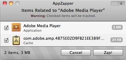 AppZapper 卸载/删除软件的界面