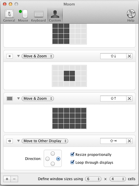 苹果电脑 Mac OS X 系统下设置、调节窗口位置与尺寸的软件：Moom