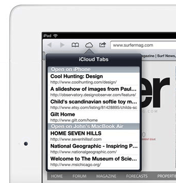 苹果 iOS6 系统 Safari 浏览器的网页同步功能