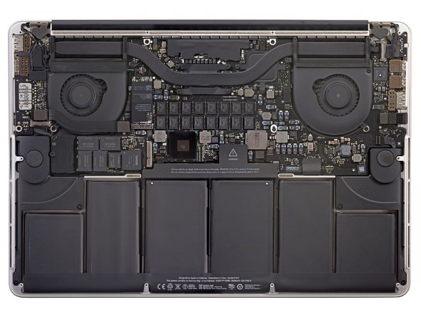 2012 款 Retina 屏苹果 MacBook Pro 笔记本机身内部结构一览