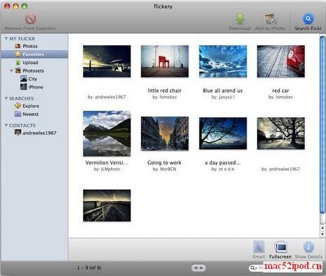 苹果电脑MacOSX下的Flickr客户端兼管理软件：Flickery截图
