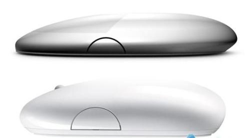 下一代苹果多点触摸版Mighty Mouse鼠标与现在的苹果Mighty Mouse鼠标对比图
