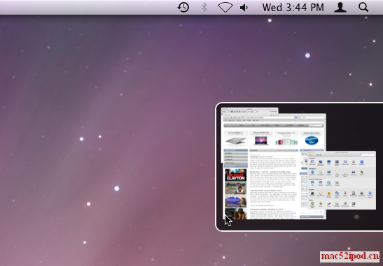 利用warp在苹果电脑MacOSX系统上预览/切换Space（虚拟桌面）效果图